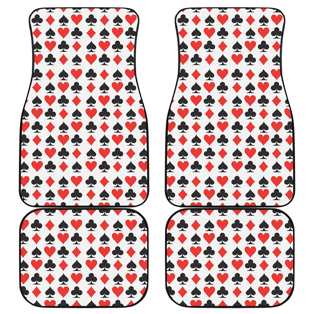 Playing Card Symbols Pattern Print Front and Back Car Floor Mats