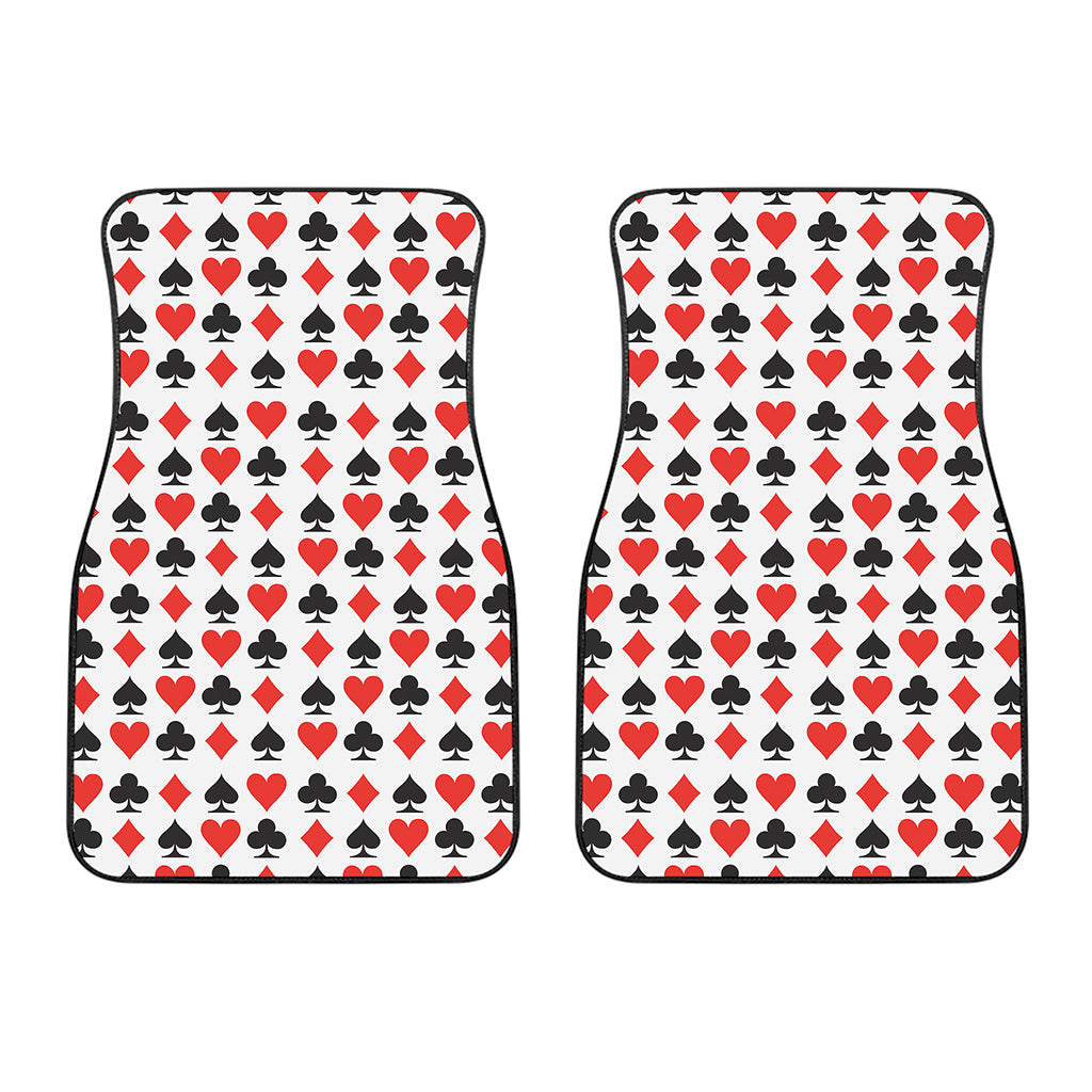 Playing Card Symbols Pattern Print Front Car Floor Mats