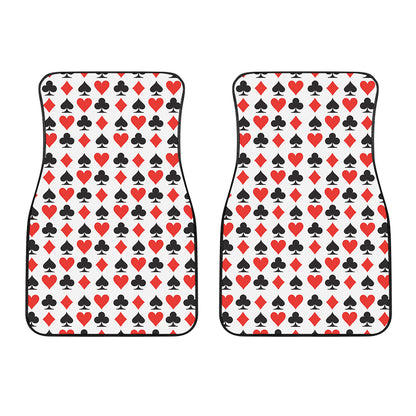 Playing Card Symbols Pattern Print Front Car Floor Mats