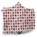 Playing Card Symbols Pattern Print Hooded Blanket
