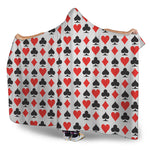 Playing Card Symbols Pattern Print Hooded Blanket