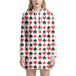 Playing Card Symbols Pattern Print Hoodie Dress