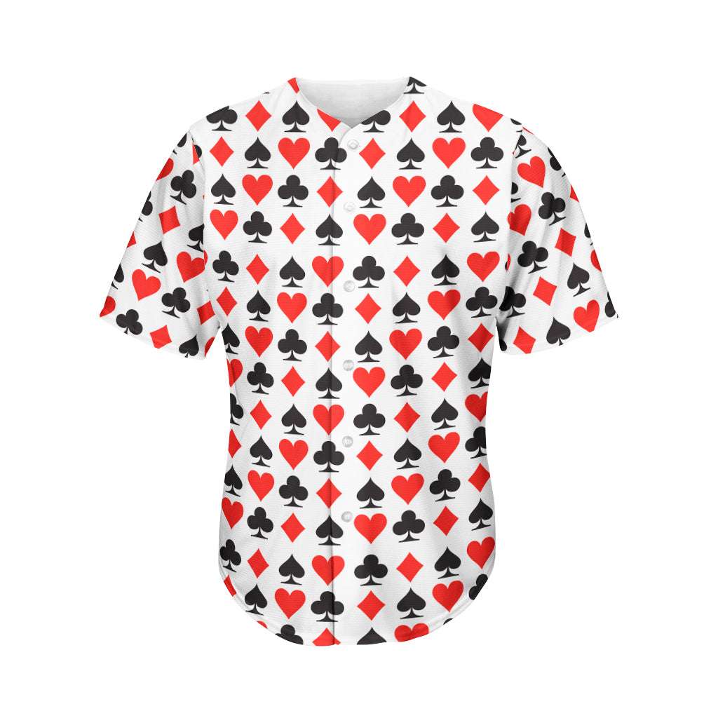 Playing Card Symbols Pattern Print Men's Baseball Jersey