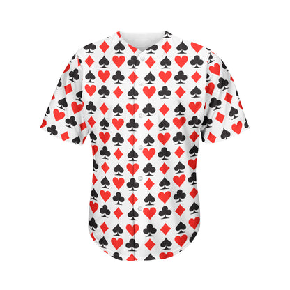 Playing Card Symbols Pattern Print Men's Baseball Jersey
