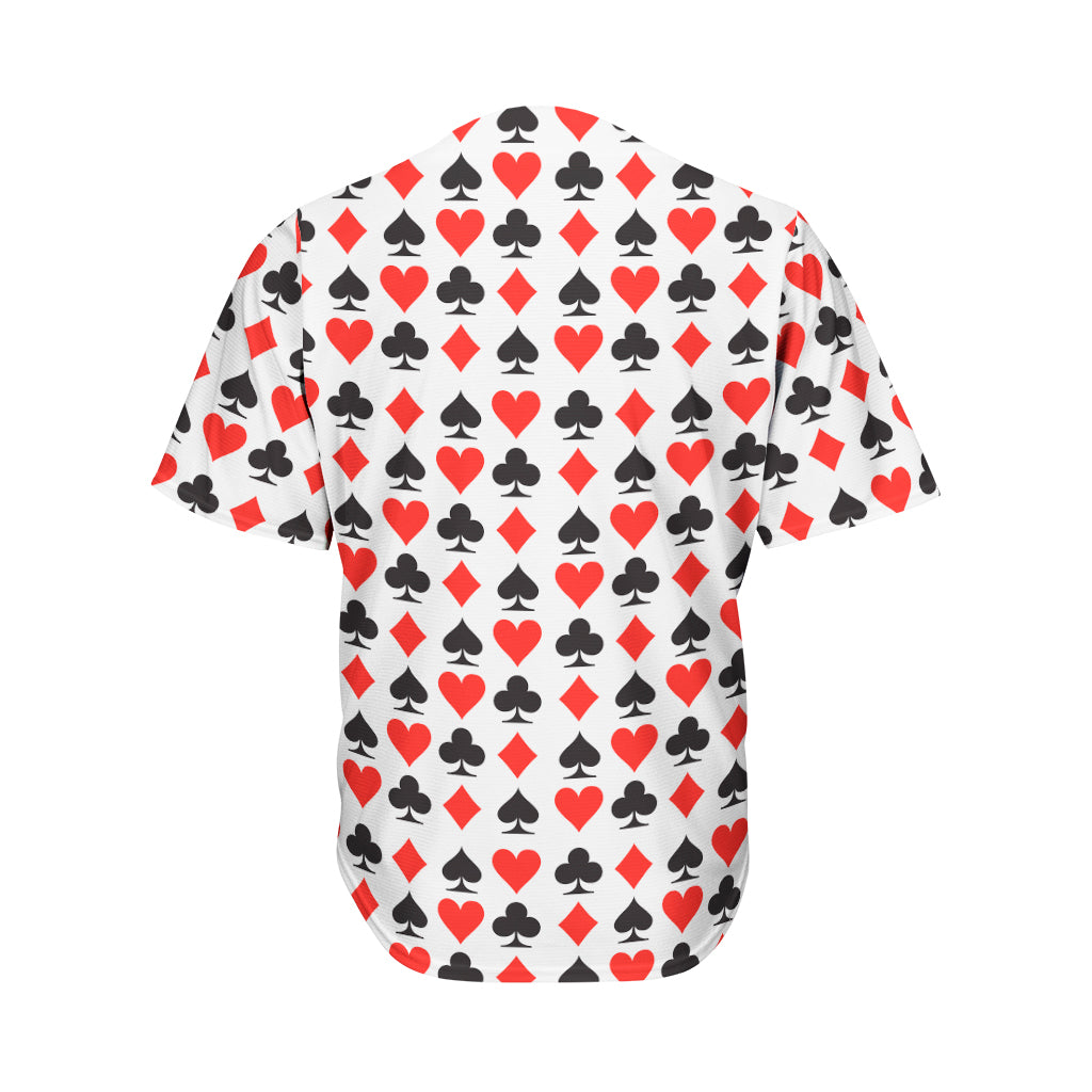 Playing Card Symbols Pattern Print Men's Baseball Jersey