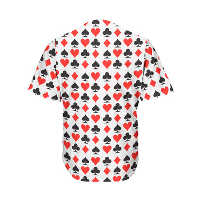 Playing Card Symbols Pattern Print Men's Baseball Jersey
