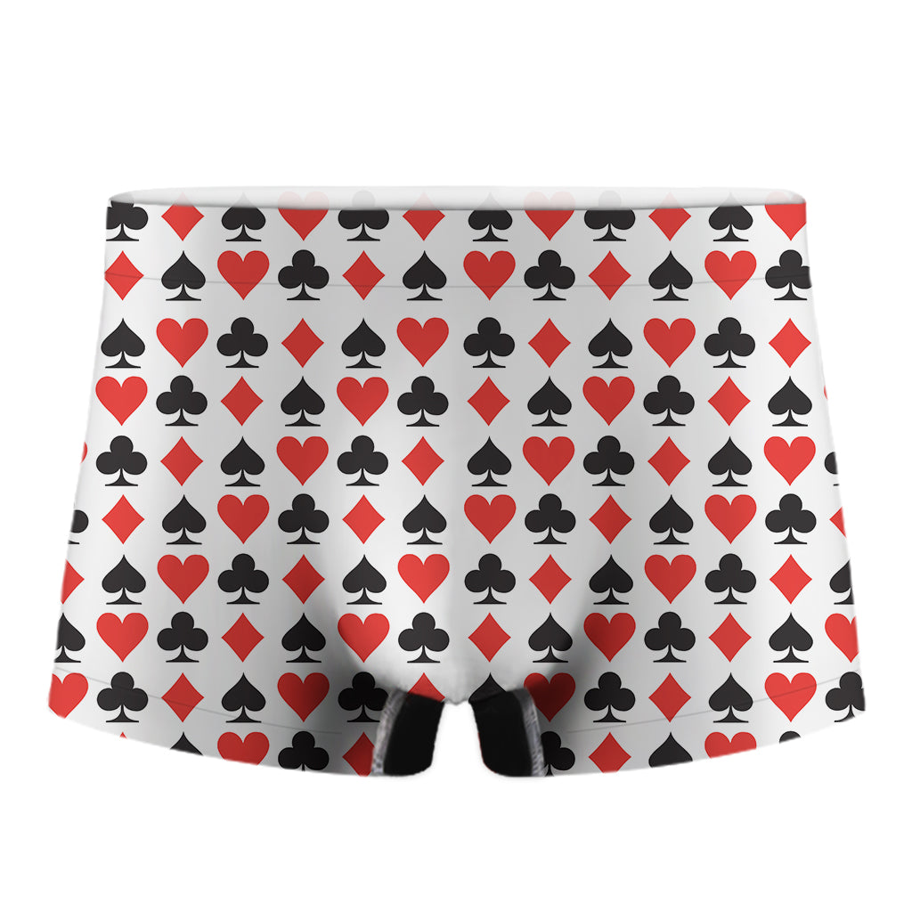 Playing Card Symbols Pattern Print Men's Boxer Briefs
