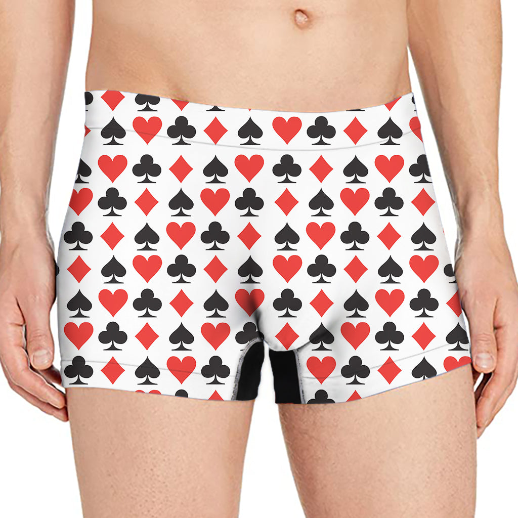 Playing Card Symbols Pattern Print Men's Boxer Briefs
