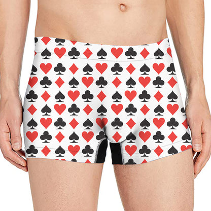 Playing Card Symbols Pattern Print Men's Boxer Briefs