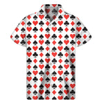Playing Card Symbols Pattern Print Men's Short Sleeve Shirt
