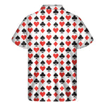 Playing Card Symbols Pattern Print Men's Short Sleeve Shirt