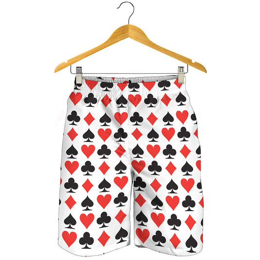 Playing Card Symbols Pattern Print Men's Shorts