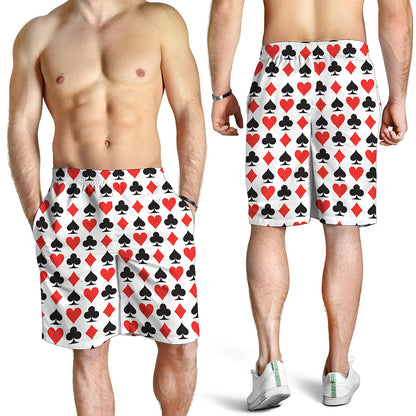 Playing Card Symbols Pattern Print Men's Shorts