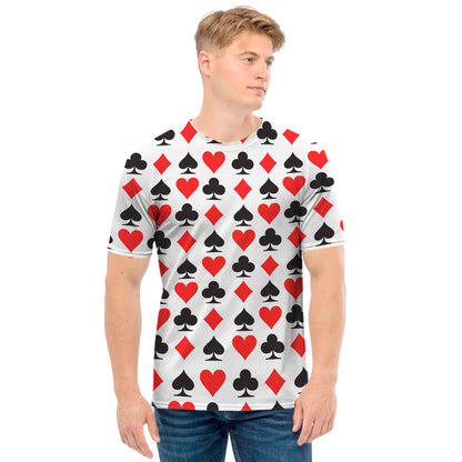 Playing Card Symbols Pattern Print Men's T-Shirt