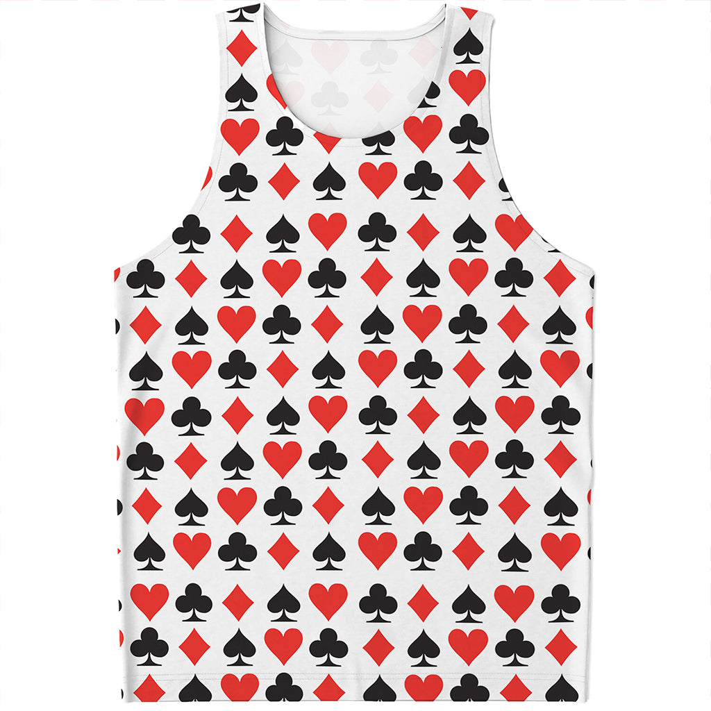 Playing Card Symbols Pattern Print Men's Tank Top