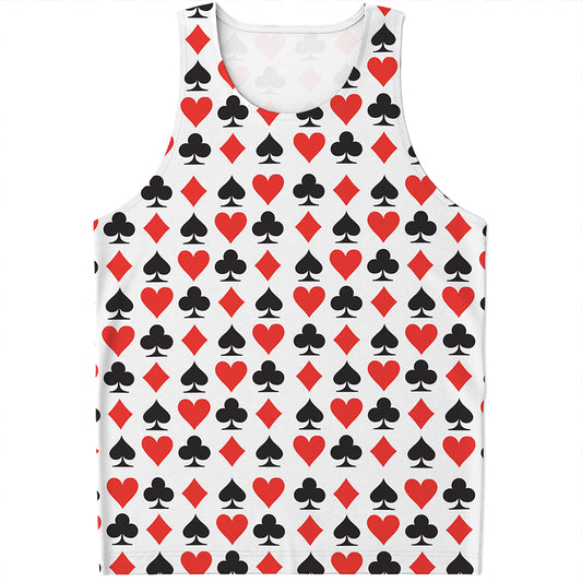 Playing Card Symbols Pattern Print Men's Tank Top