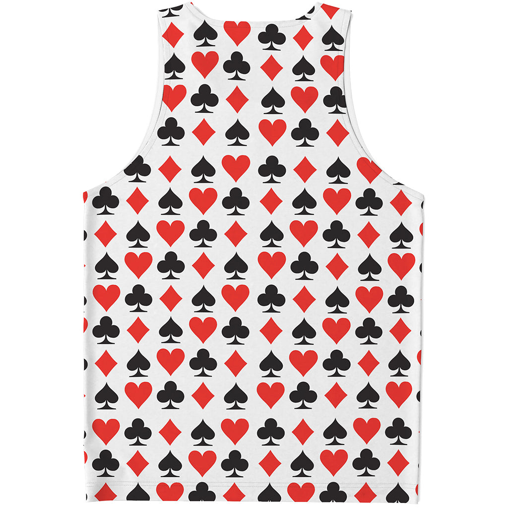 Playing Card Symbols Pattern Print Men's Tank Top