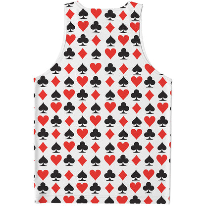 Playing Card Symbols Pattern Print Men's Tank Top