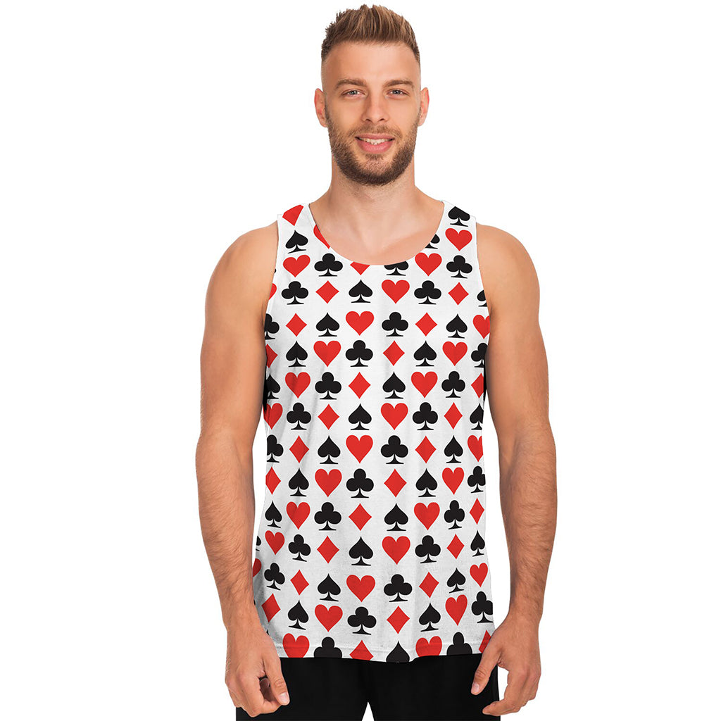 Playing Card Symbols Pattern Print Men's Tank Top