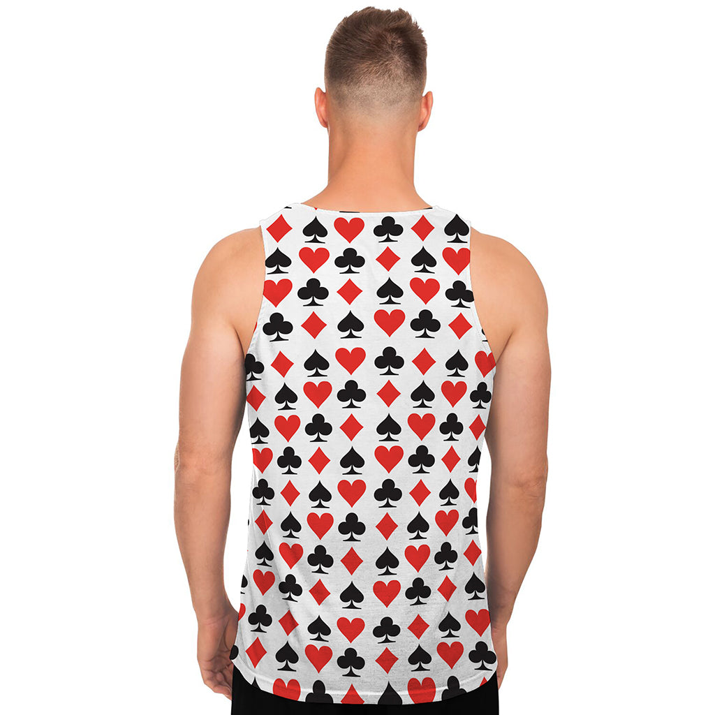 Playing Card Symbols Pattern Print Men's Tank Top