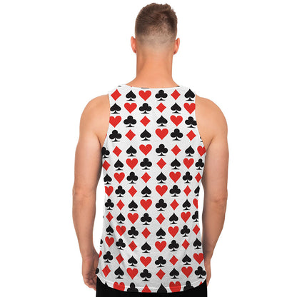 Playing Card Symbols Pattern Print Men's Tank Top