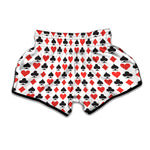 Playing Card Symbols Pattern Print Muay Thai Boxing Shorts