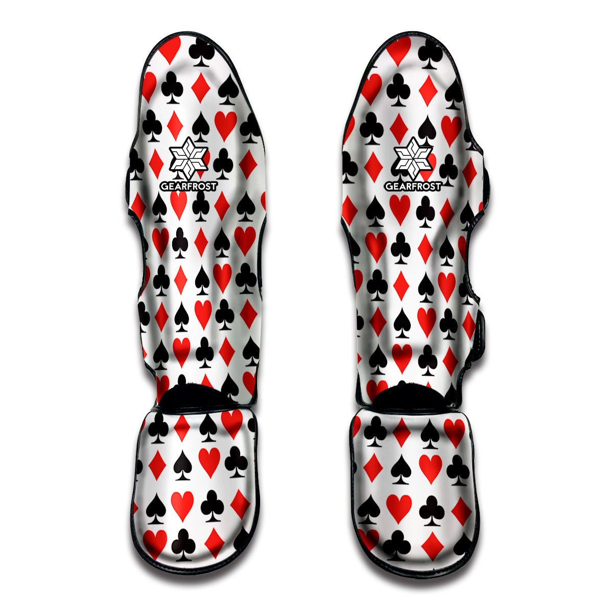Playing Card Symbols Pattern Print Muay Thai Shin Guard