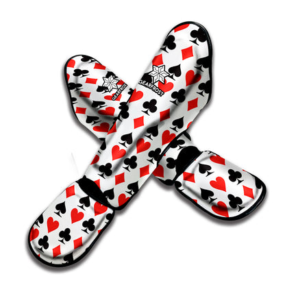 Playing Card Symbols Pattern Print Muay Thai Shin Guard