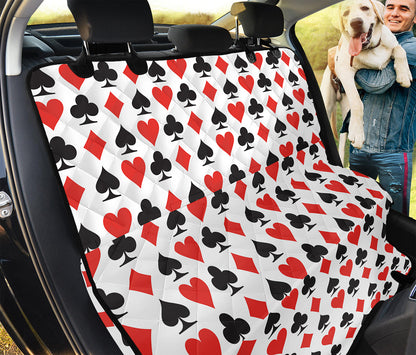 Playing Card Symbols Pattern Print Pet Car Back Seat Cover