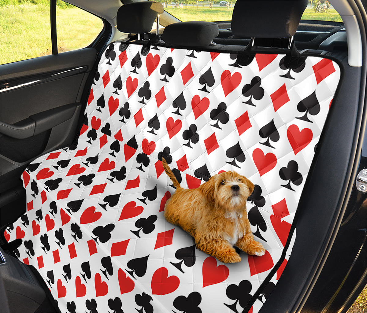 Playing Card Symbols Pattern Print Pet Car Back Seat Cover