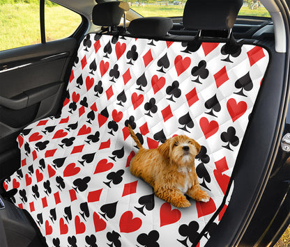 Playing Card Symbols Pattern Print Pet Car Back Seat Cover