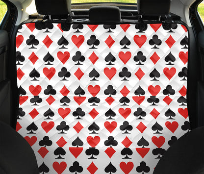 Playing Card Symbols Pattern Print Pet Car Back Seat Cover