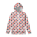 Playing Card Symbols Pattern Print Pullover Hoodie