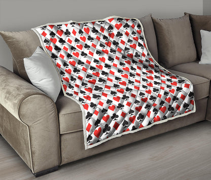 Playing Card Symbols Pattern Print Quilt