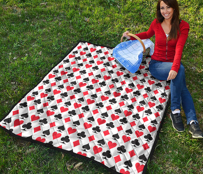 Playing Card Symbols Pattern Print Quilt