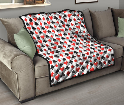 Playing Card Symbols Pattern Print Quilt
