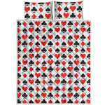 Playing Card Symbols Pattern Print Quilt Bed Set
