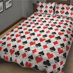 Playing Card Symbols Pattern Print Quilt Bed Set