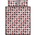 Playing Card Symbols Pattern Print Quilt Bed Set