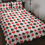 Playing Card Symbols Pattern Print Quilt Bed Set