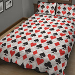 Playing Card Symbols Pattern Print Quilt Bed Set