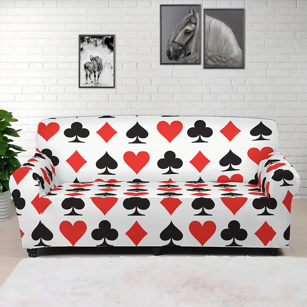 Playing Card Symbols Pattern Print Sofa Cover