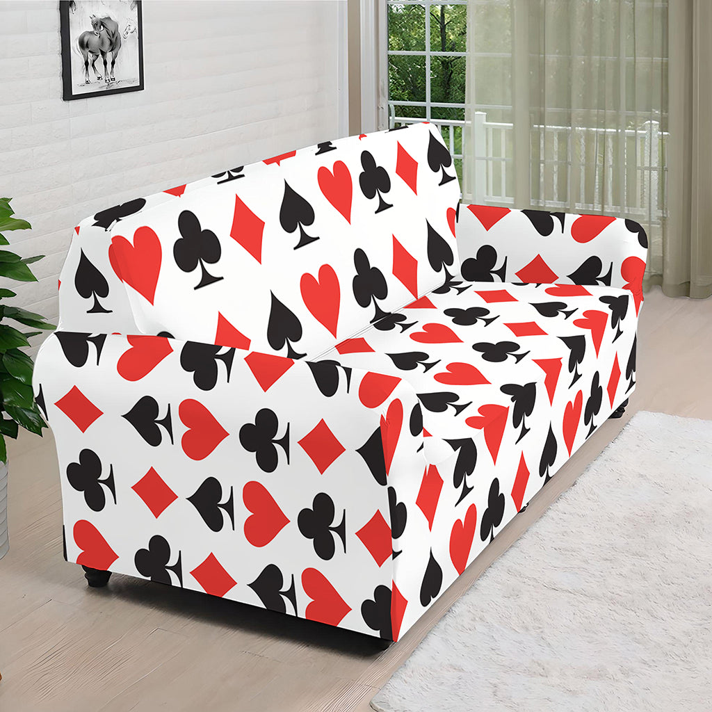 Playing Card Symbols Pattern Print Sofa Cover