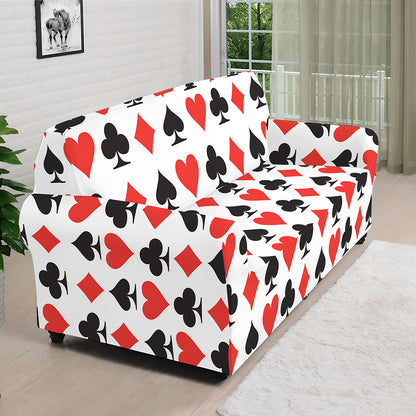 Playing Card Symbols Pattern Print Sofa Cover