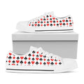 Playing Card Symbols Pattern Print White Low Top Sneakers