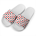 Playing Card Symbols Pattern Print White Slide Sandals