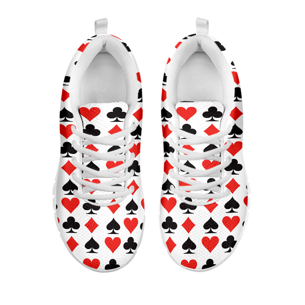 Playing Card Symbols Pattern Print White Sneakers