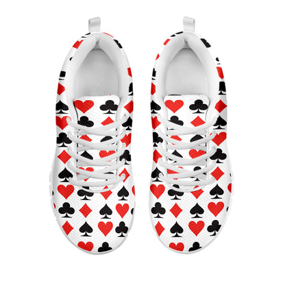 Playing Card Symbols Pattern Print White Sneakers