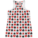 Playing Card Symbols Pattern Print Women's Racerback Tank Top