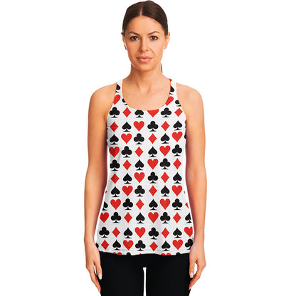 Playing Card Symbols Pattern Print Women's Racerback Tank Top